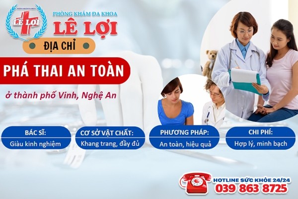 Địa chỉ đình chỉ thai nội khoa an toàn ở Nghệ An