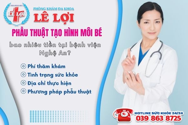 Phẫu thuật tạo hình môi bé bao nhiêu tiền tại bệnh viện Nghệ An?